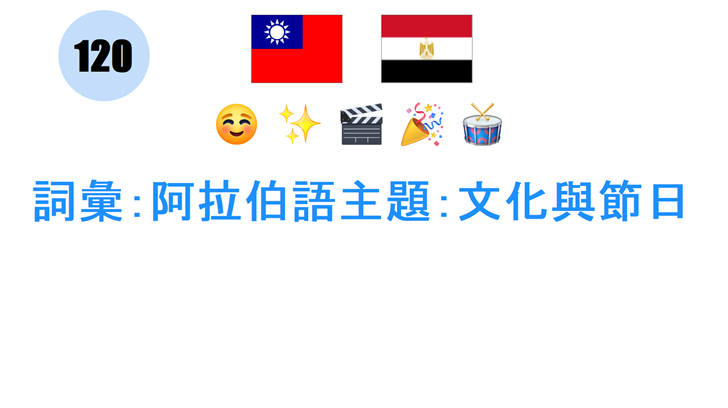 詞彙：阿拉伯語主題：文化與節日
